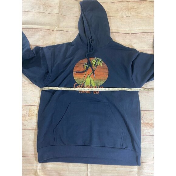 NWT Avalon Apparel Men's Blue graphic Hooded Sweatter - Large - Picture 8 of 13